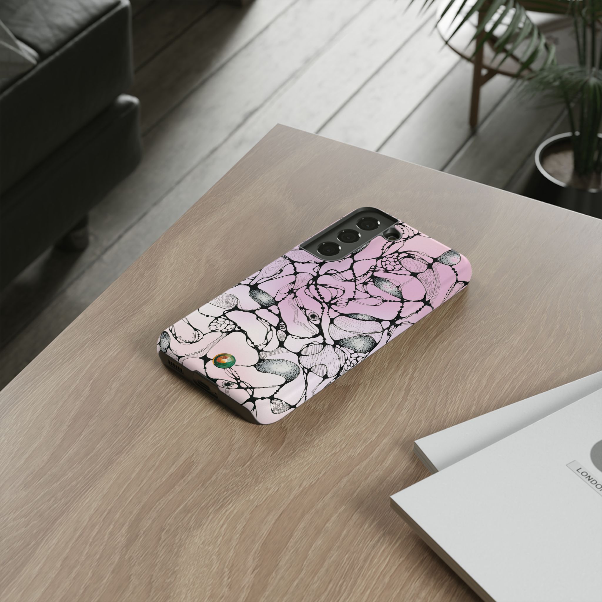 NEURO WAVES Pink Tough Phone Case - Image 13