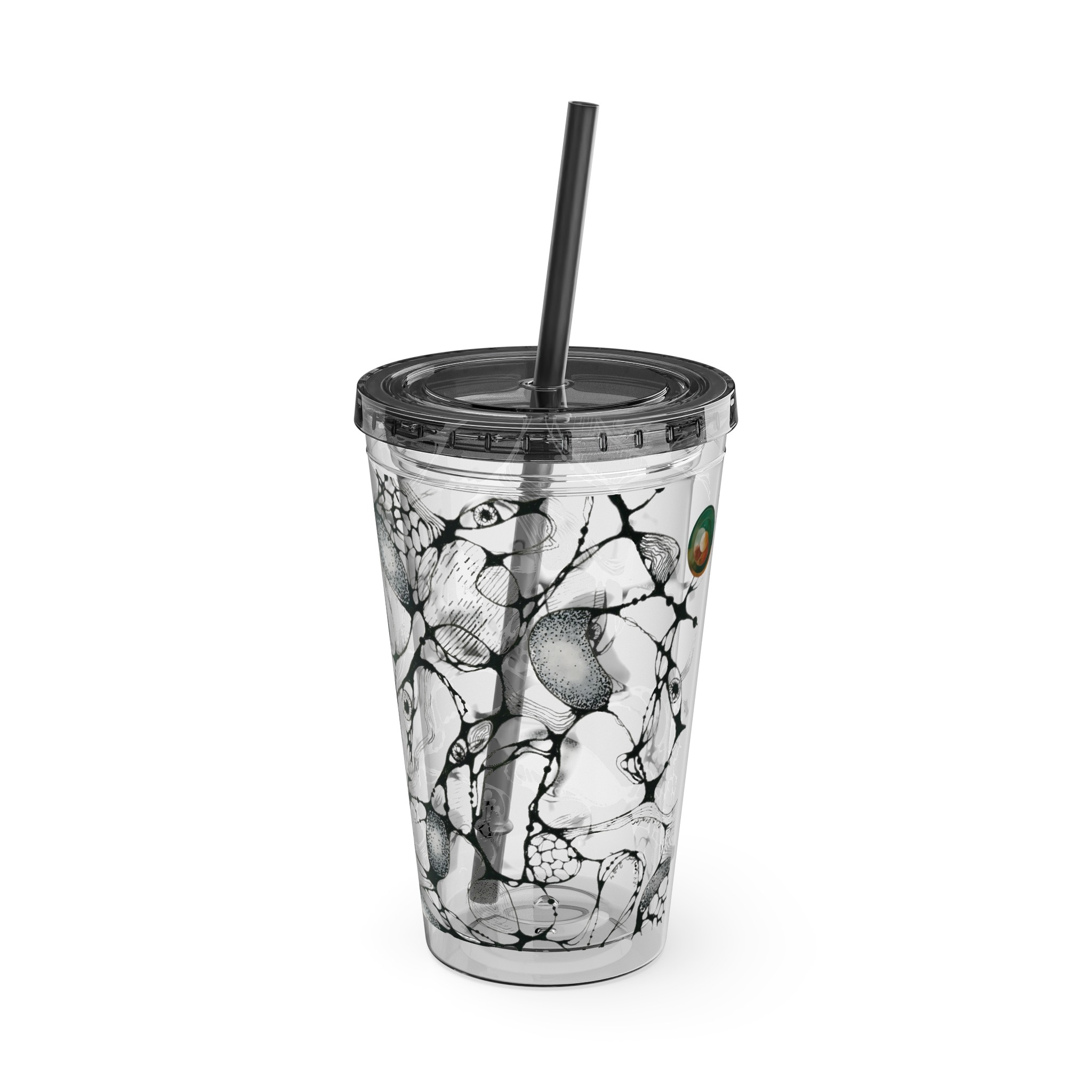 NEURO WAVES Tumbler with Straw, 16oz - Image 8