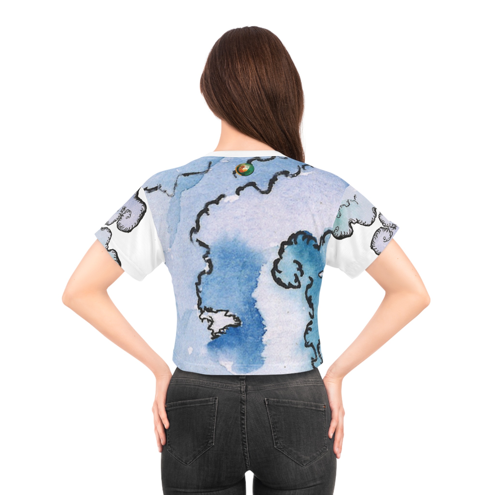 Watercolor & Smoke Muse Crop Tee - Image 4