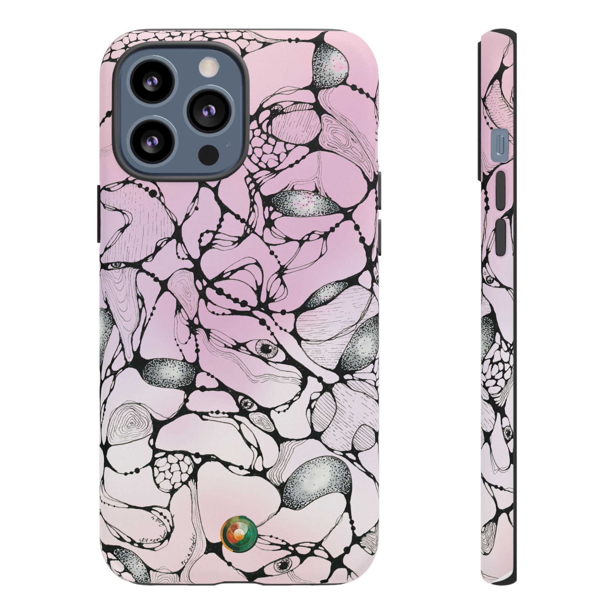 NEURO WAVES Pink Tough Phone Case - Image 14