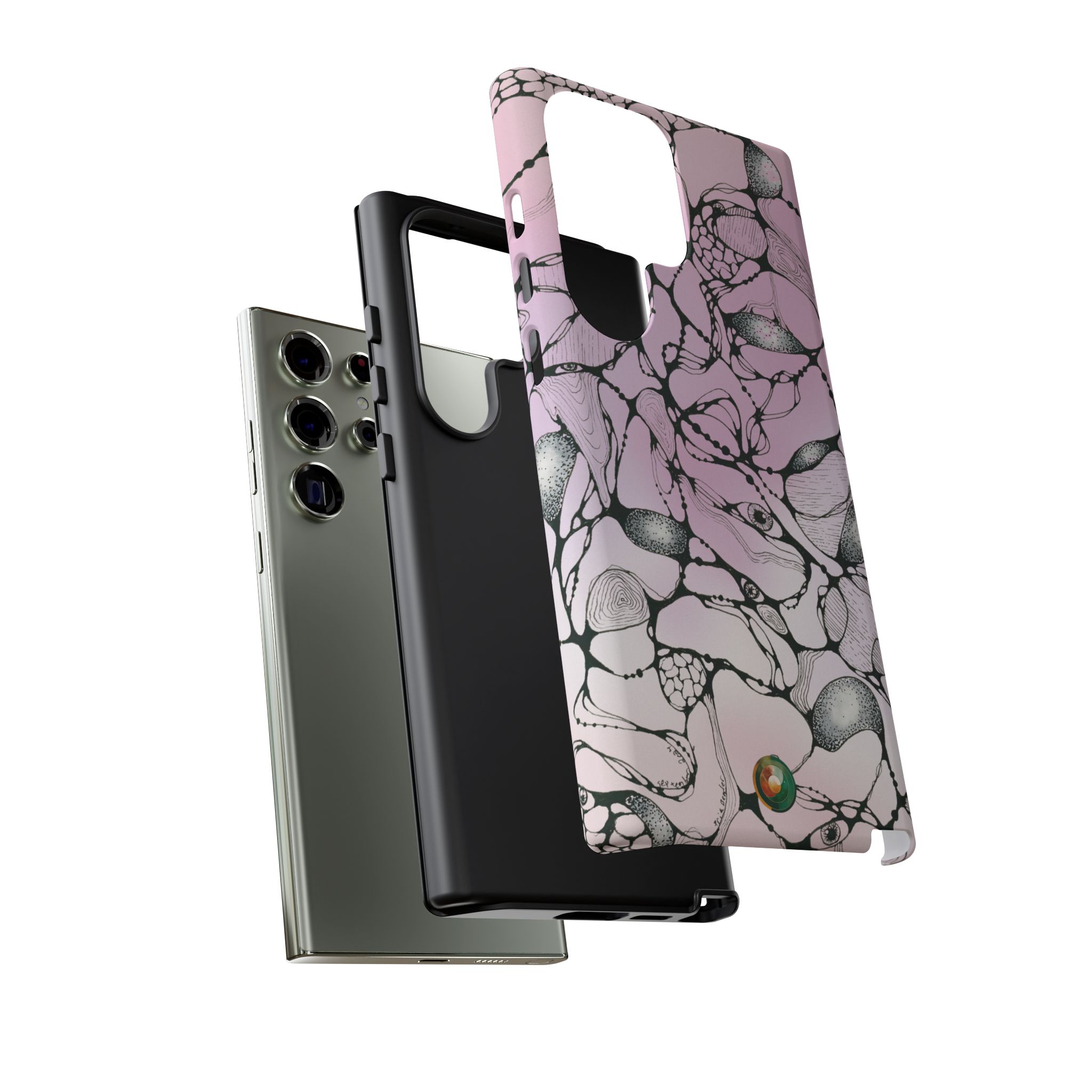 NEURO WAVES Pink Tough Phone Case - Image 7