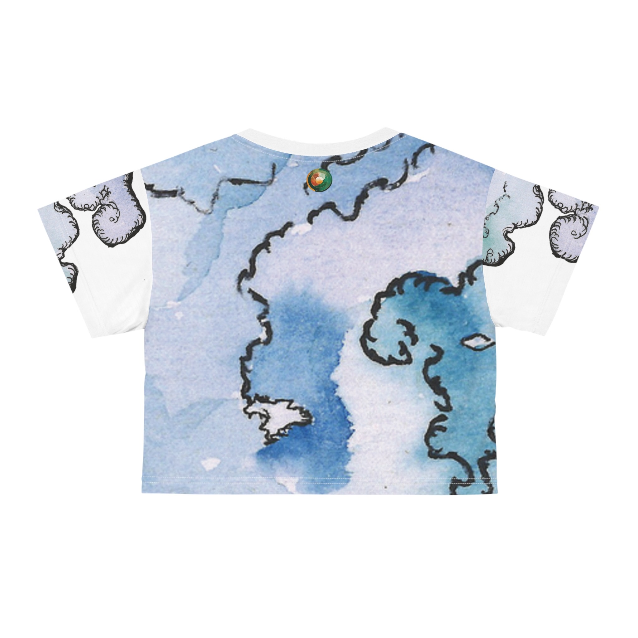 Watercolor & Smoke Muse Crop Tee - Image 2