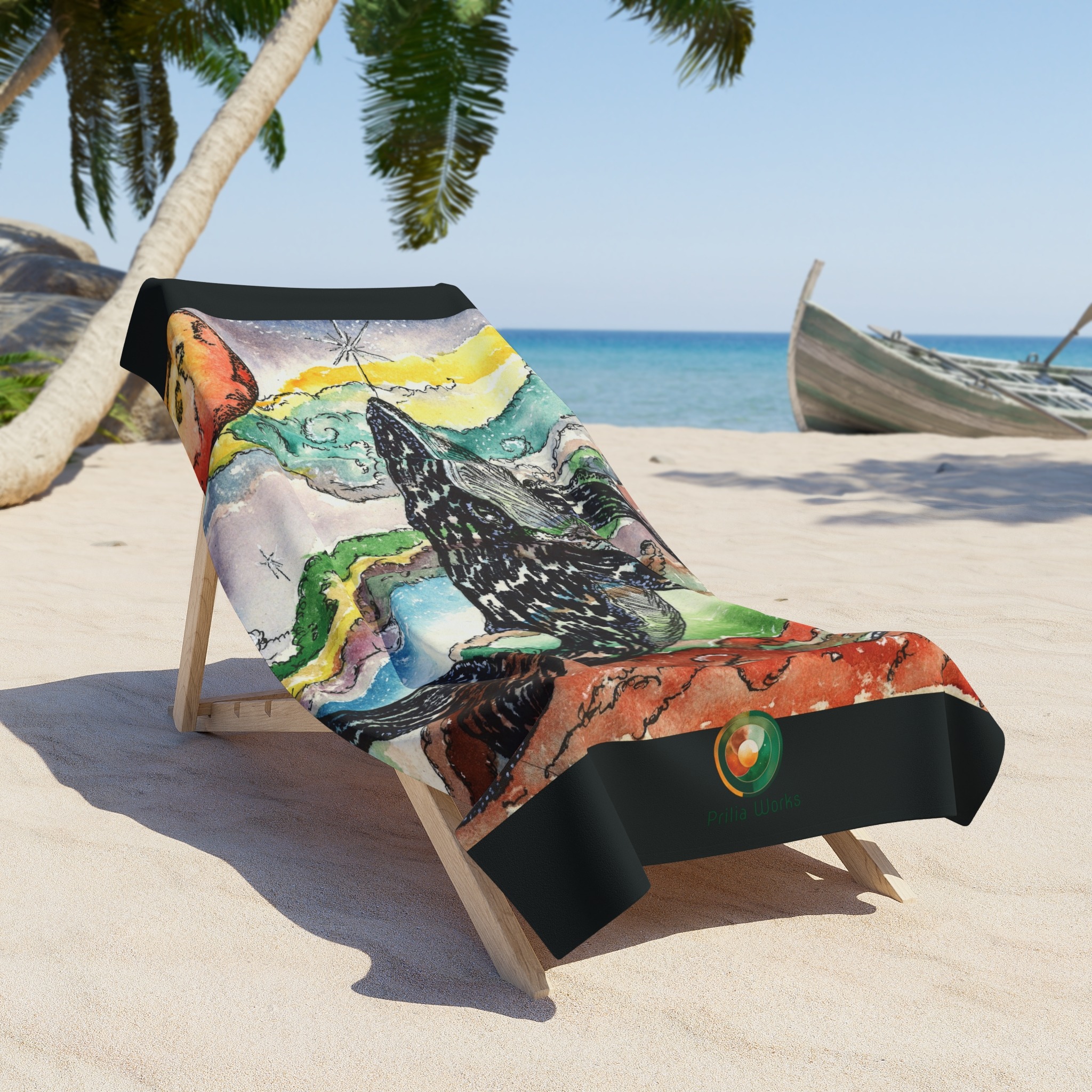 COSMIC WHALE Beach Towel - Image 4
