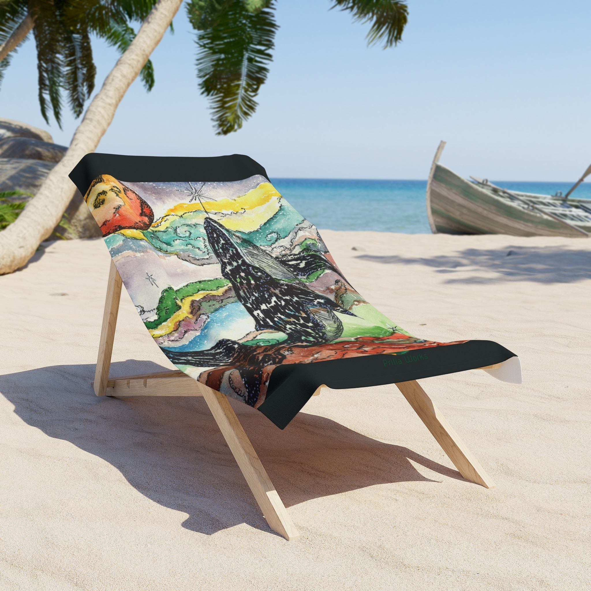 COSMIC WHALE Beach Towel - Image 2