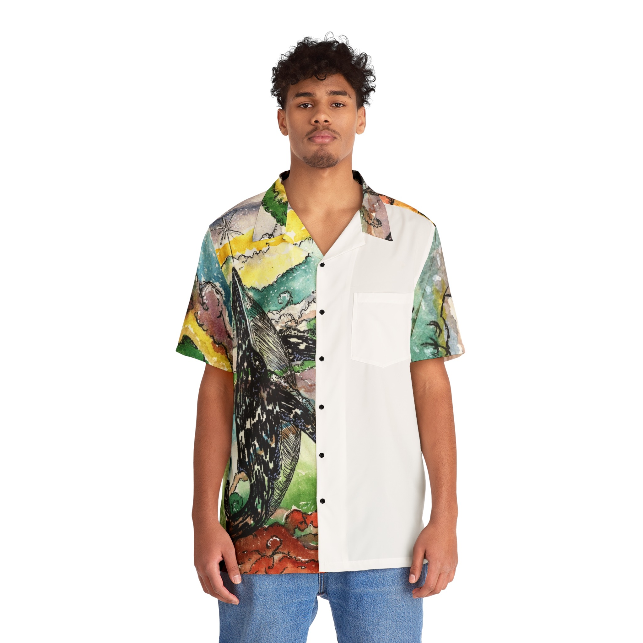 COSMIC WHALE Hawaiian Shirt - Image 7