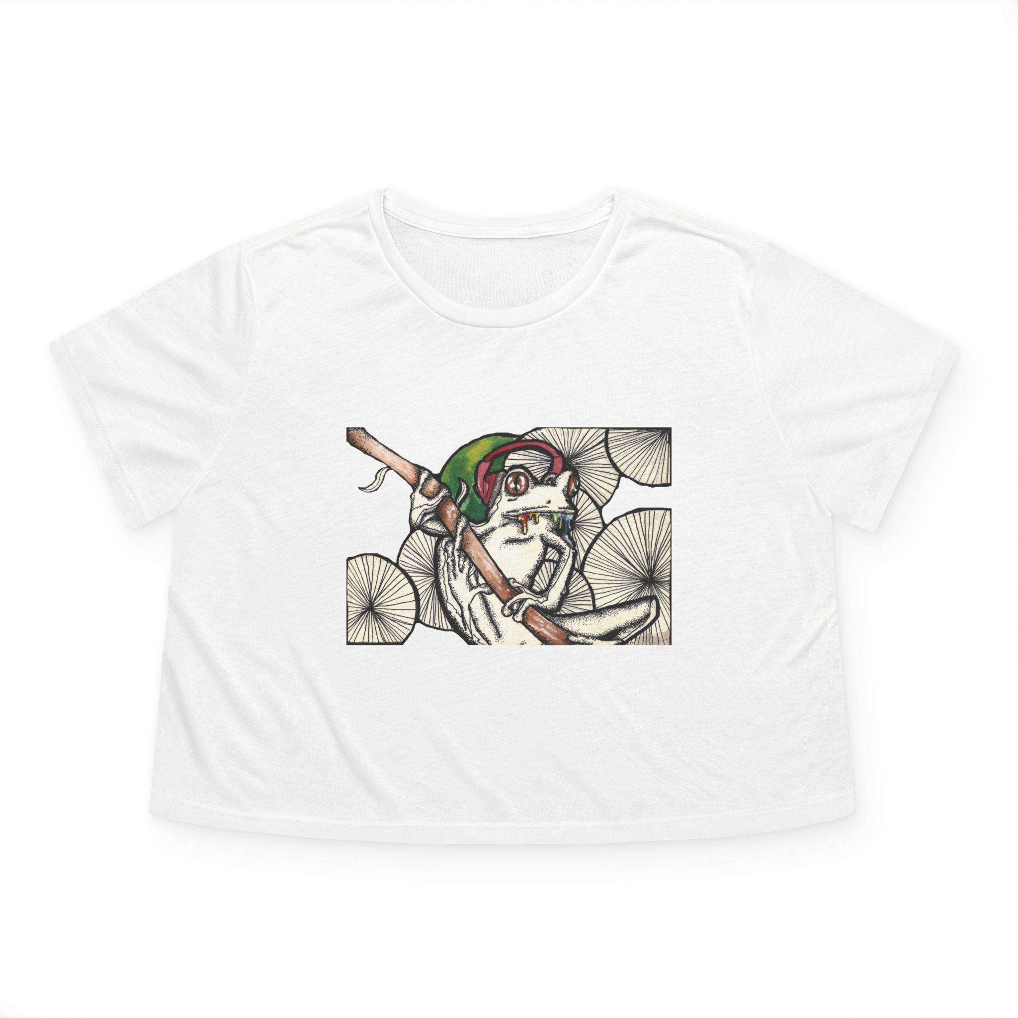 TRIPPY FROG Cropped Tee