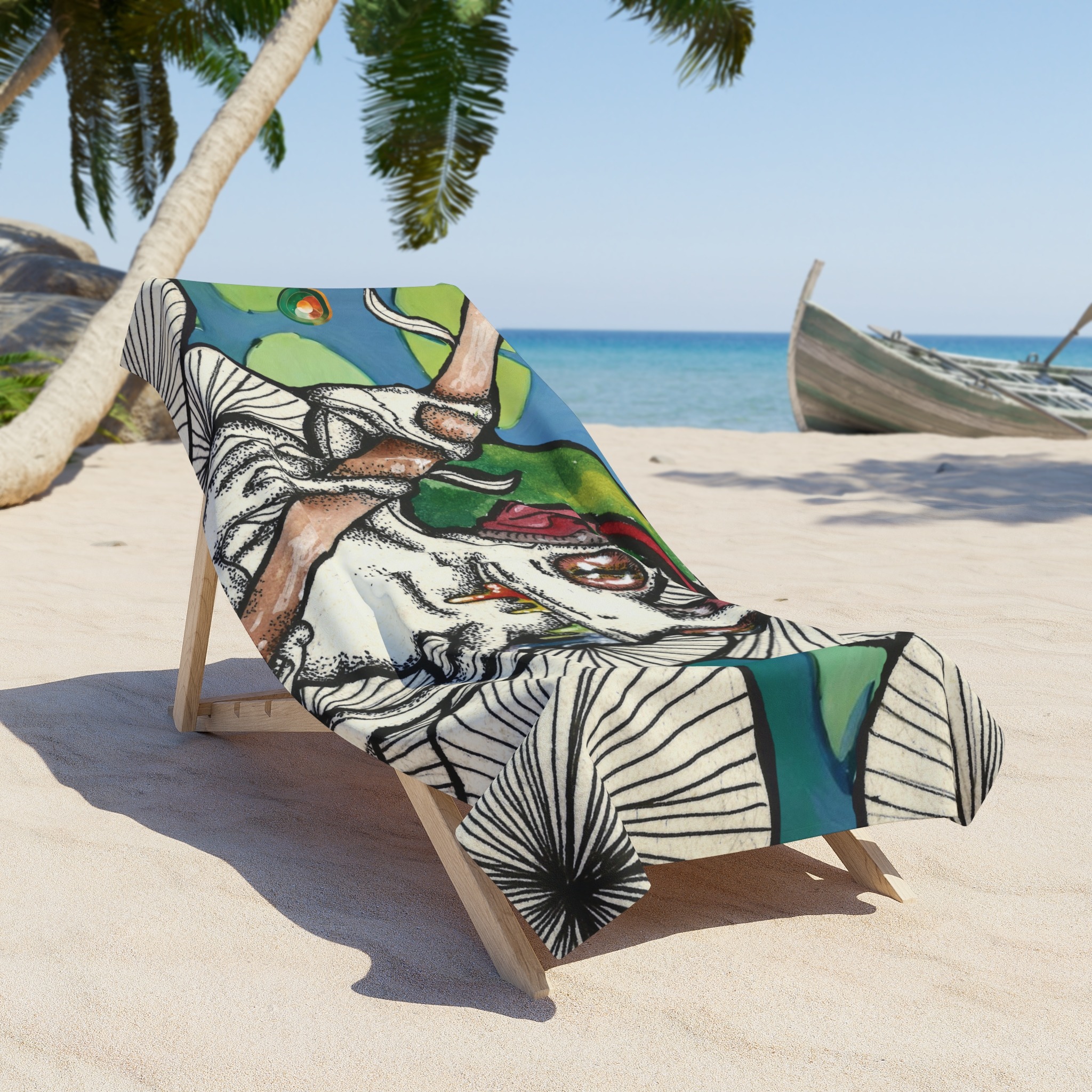 TRIPPY FROG Beach Towel - Image 4