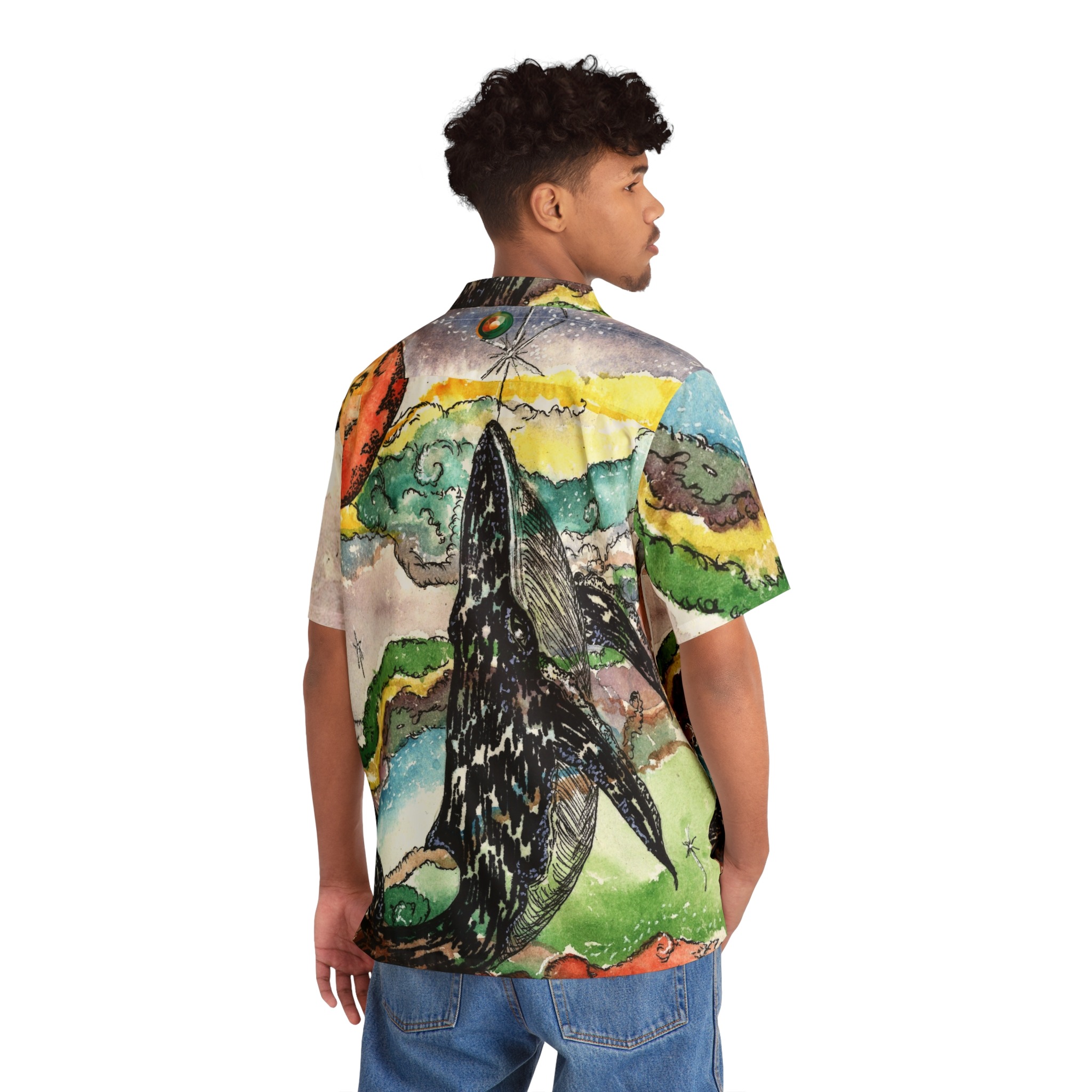 COSMIC WHALE Hawaiian Shirt - Image 2
