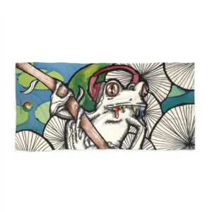 TRIPPY FROG Beach Towel