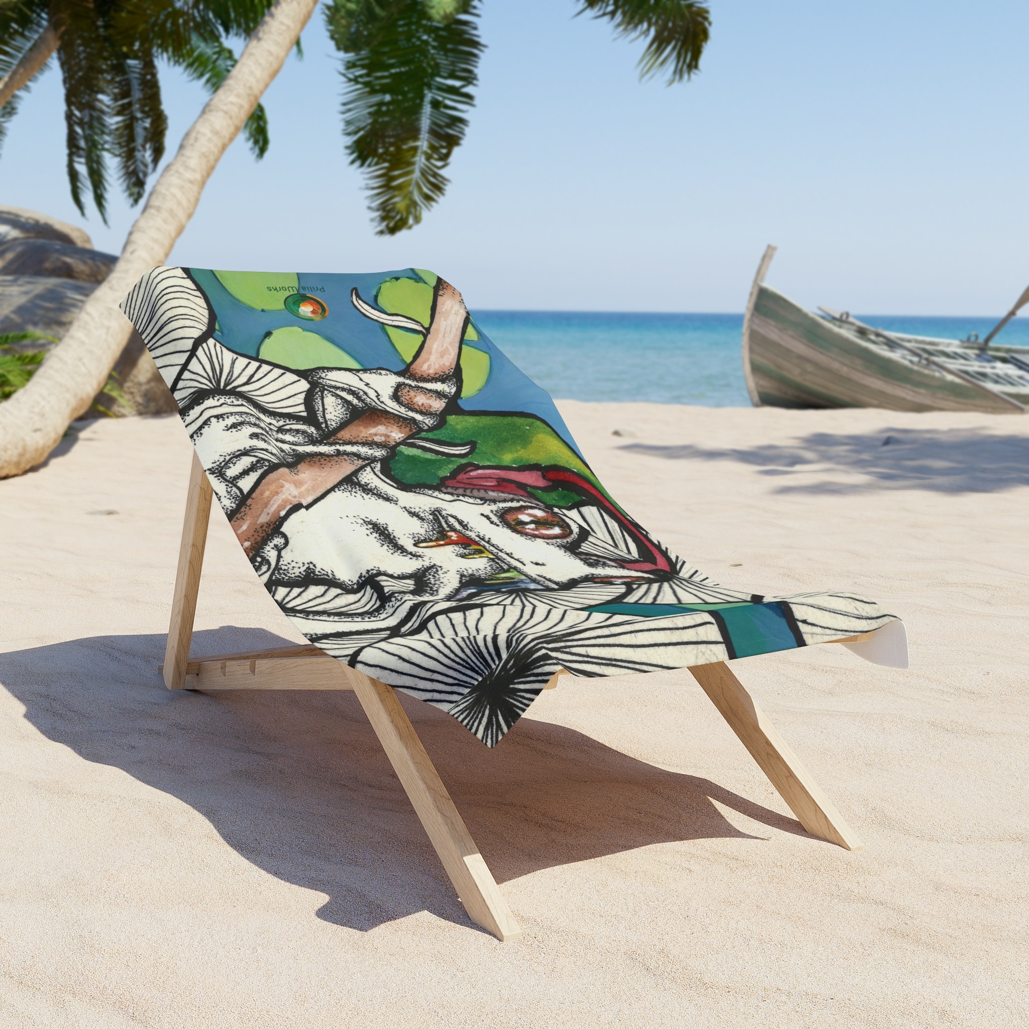 TRIPPY FROG Beach Towel - Image 2
